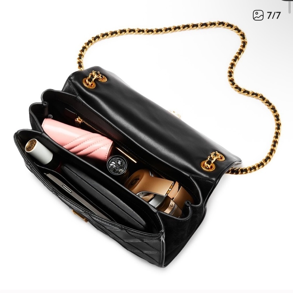 Tory Burch Elegant Black Leather Fleming Soft Convertible Shoulder Bag - Picture 16 of 16